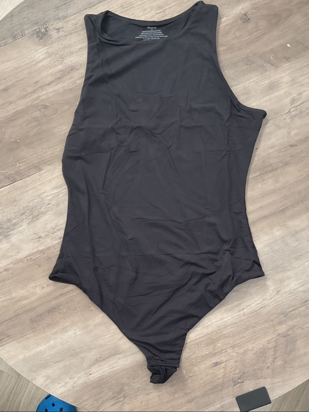 Womans Black Tank-Style One-Piece Bodysuit